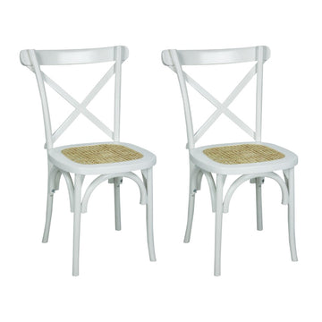 Cassis Traditional X-Back Wood Rattan Dining Chair - JONATHAN Y